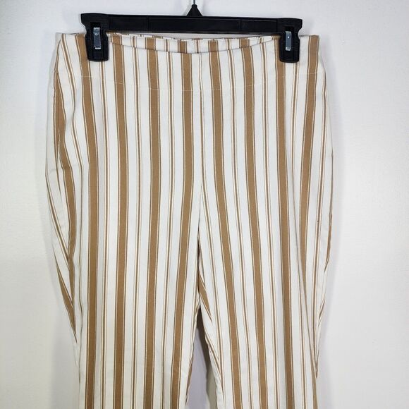 Chico's So Slimming Ankle Pant Size 00R US 2 White Neutral Brigitte Shine Stripe - Picture 4 of 9